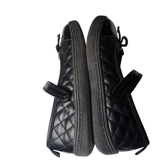 Carter's Black Quilted Patent Mary Janes Dress Shoes Little Girls 11 - Picture 10 of 10